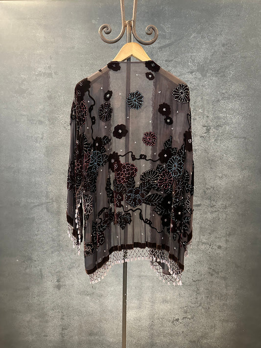 Vintage Short Jacket "Midnight Purple Ivy"