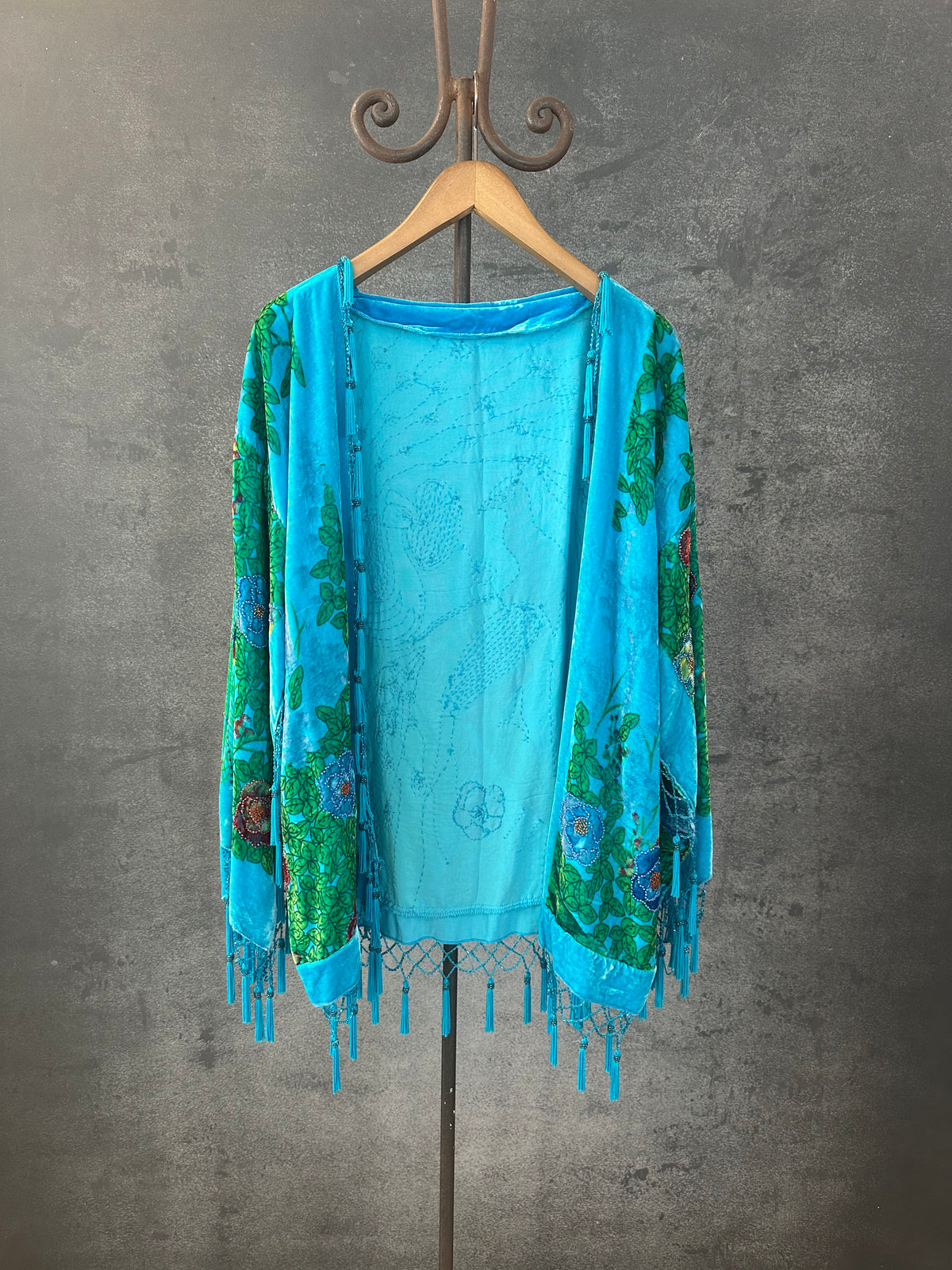 Vintage Short Jacket "Turquoise Peacock"
