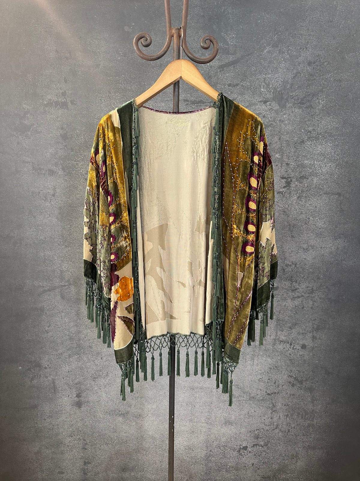 Vintage Short Jacket "Olive Peacock"