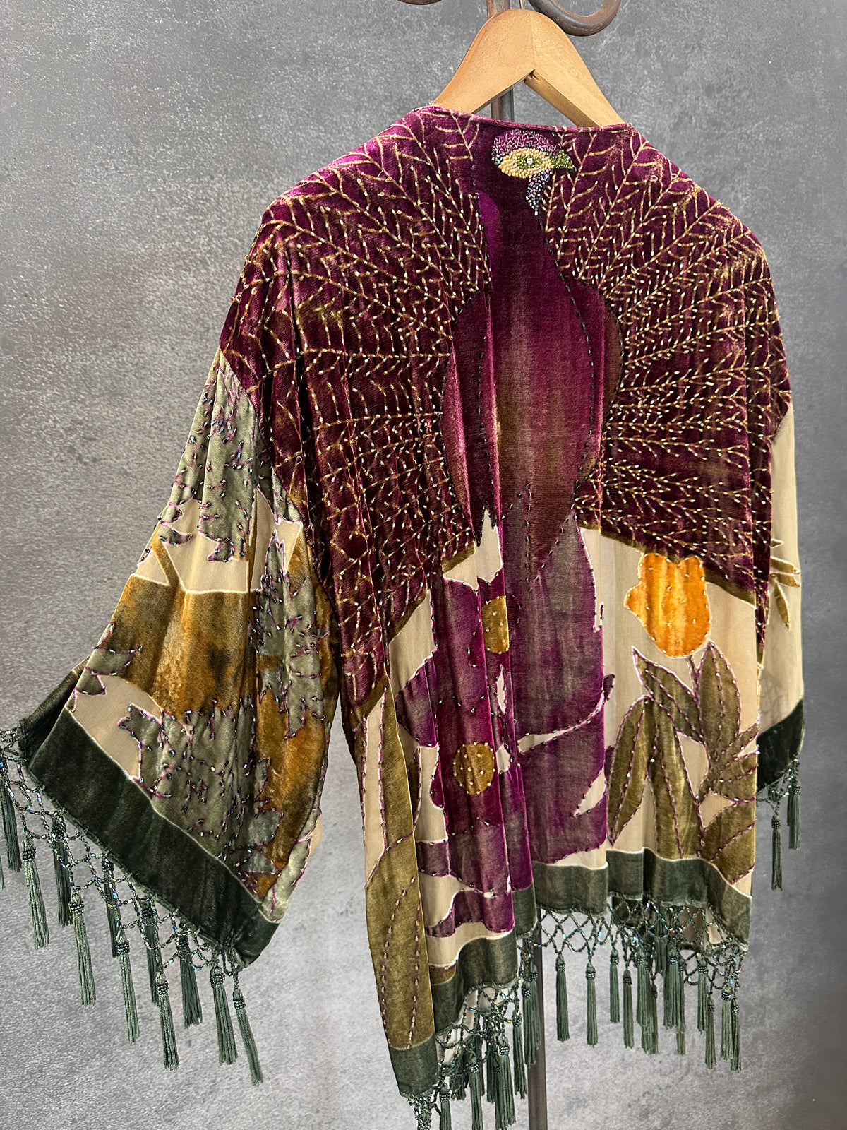 Vintage Short Jacket "Olive Peacock"