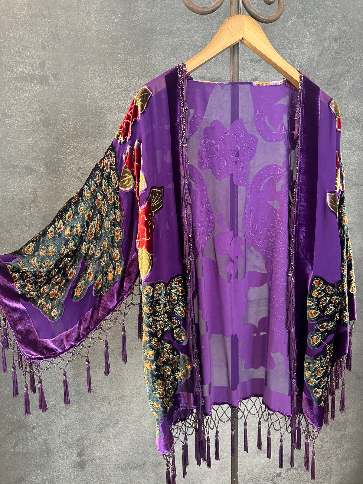 Vintage Short Jacket "Purple Peacock"
