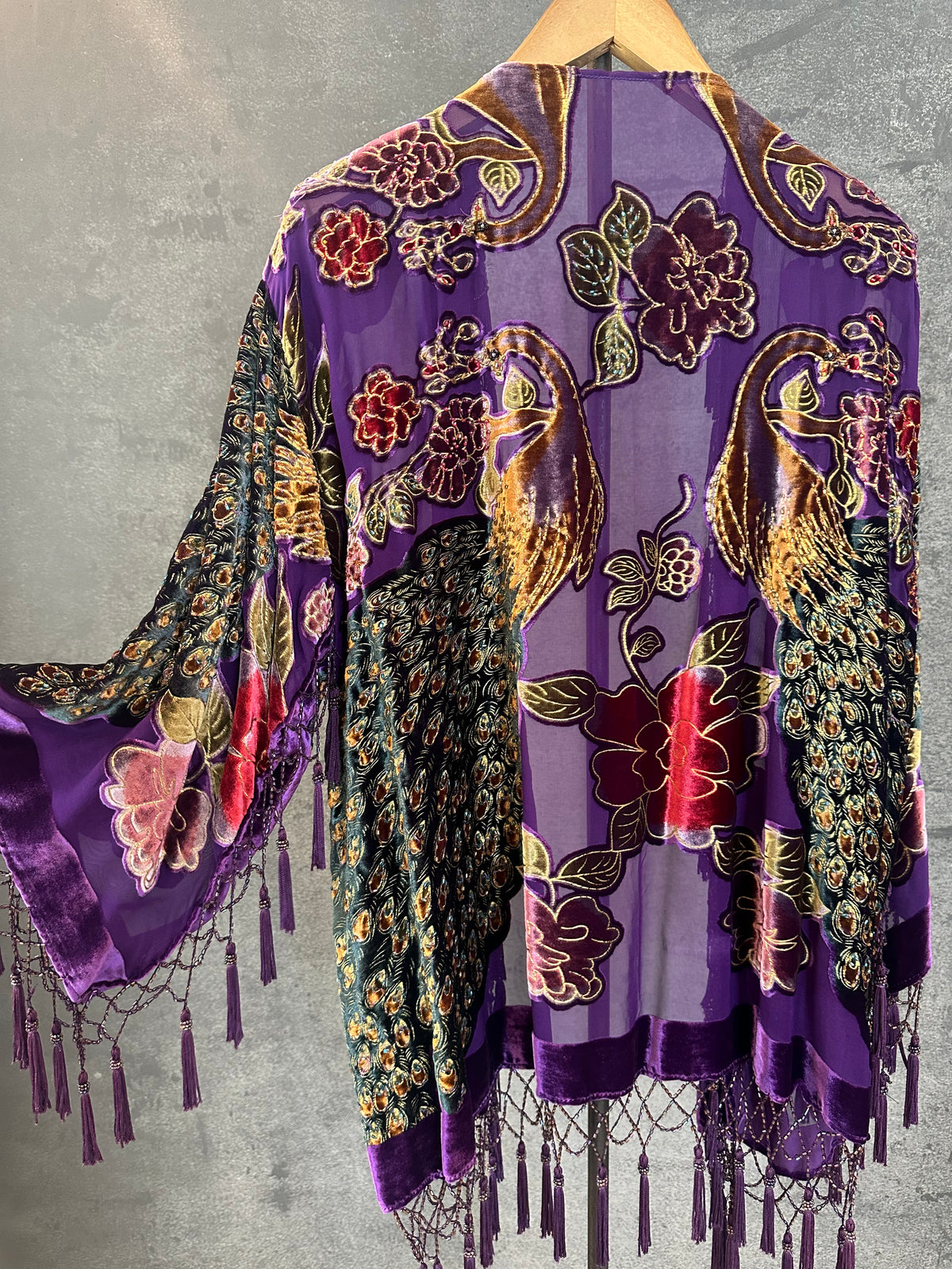 Vintage Short Jacket "Purple Peacock"