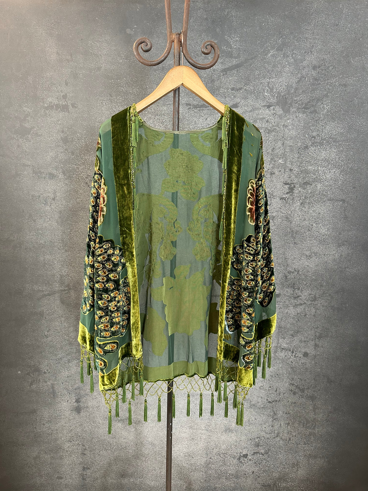 Vintage Short Jacket "Green Peacock"