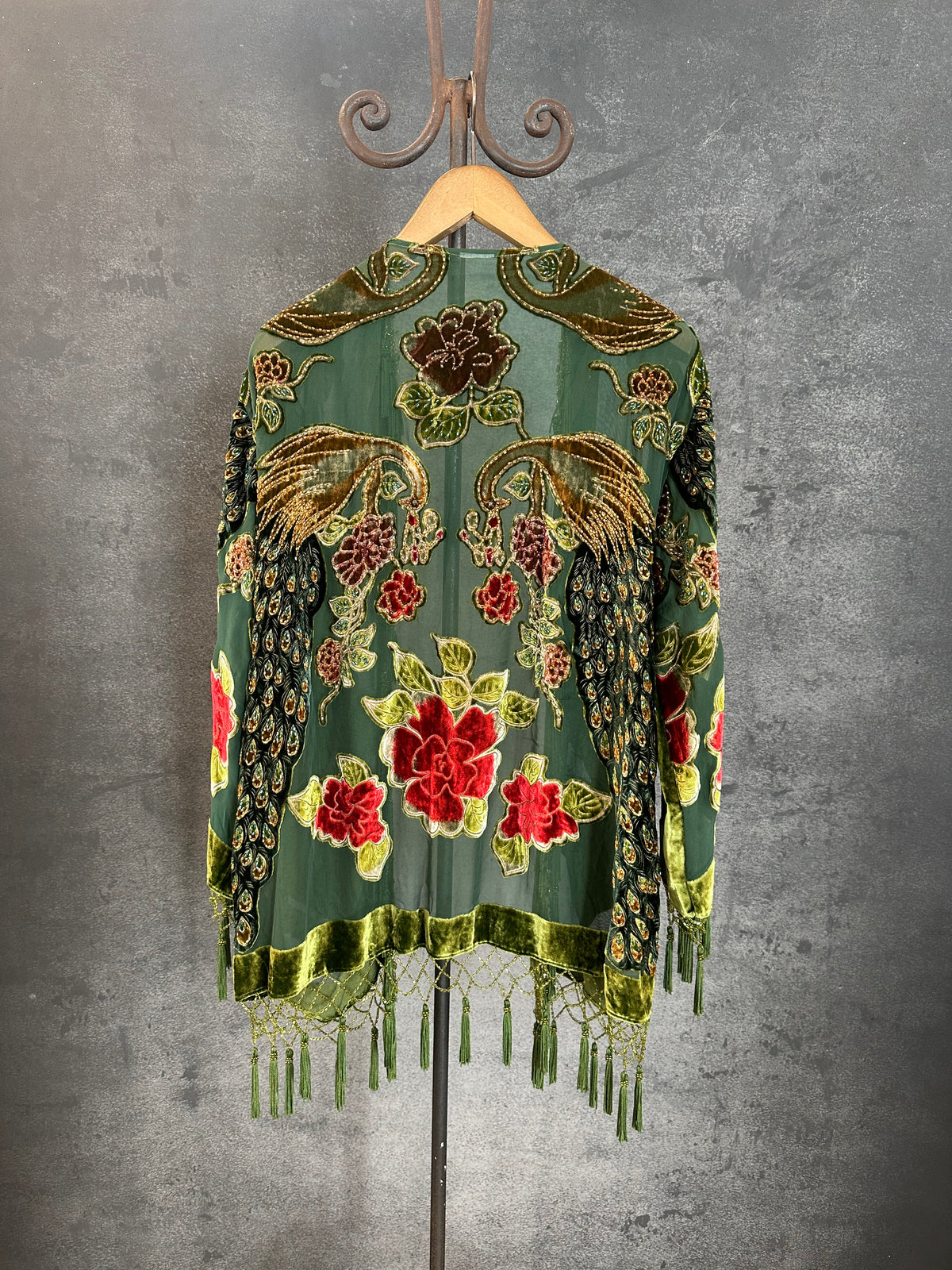 Vintage Short Jacket "Green Peacock"