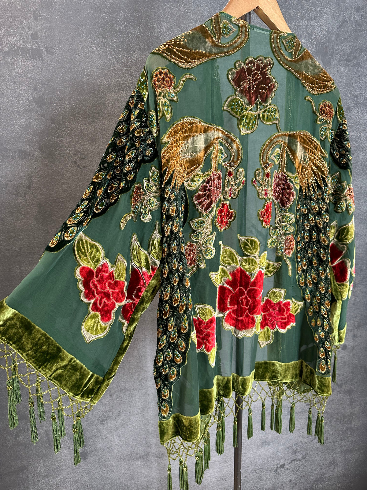 Vintage Short Jacket "Green Peacock"