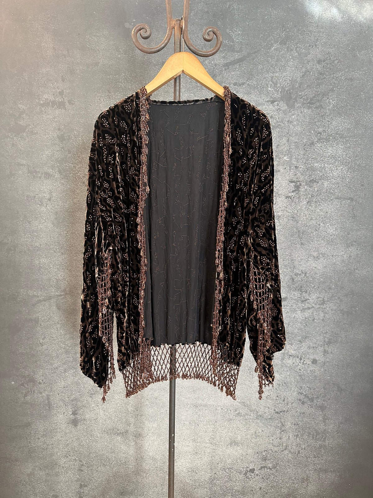 Vintage Short Jacket Fully Beaded Leopard