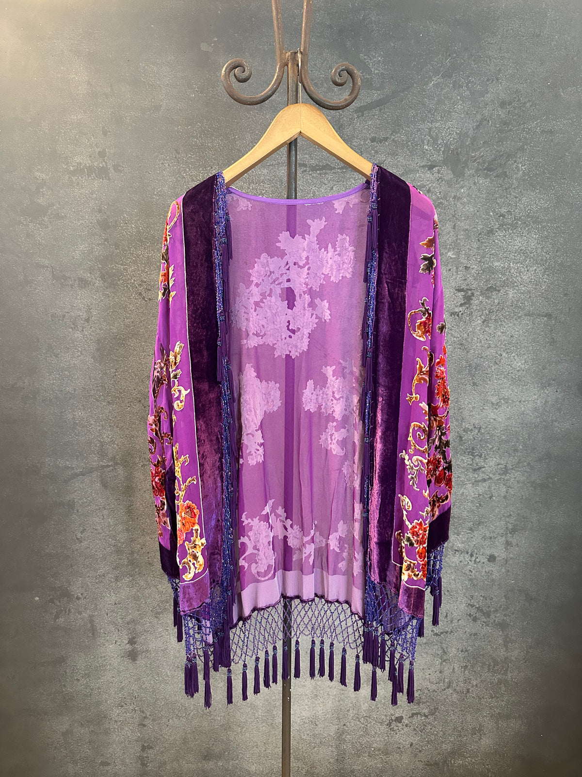 Vintage Short Jacket "Purple Flower"