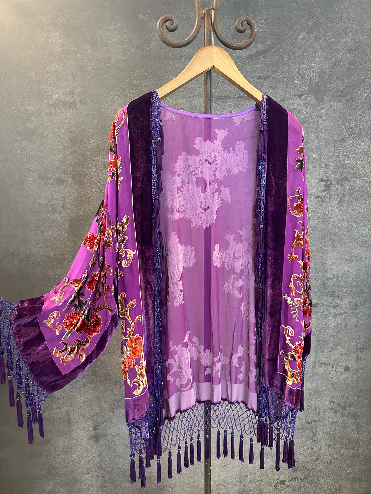 Vintage Short Jacket "Purple Flower"