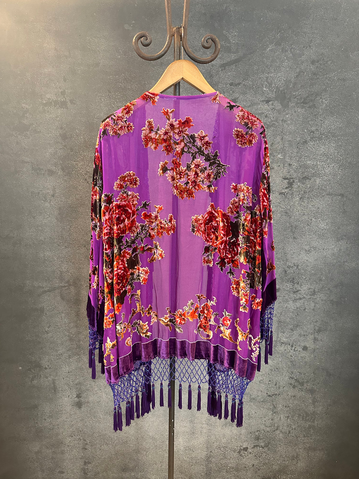 Vintage Short Jacket "Purple Flower"
