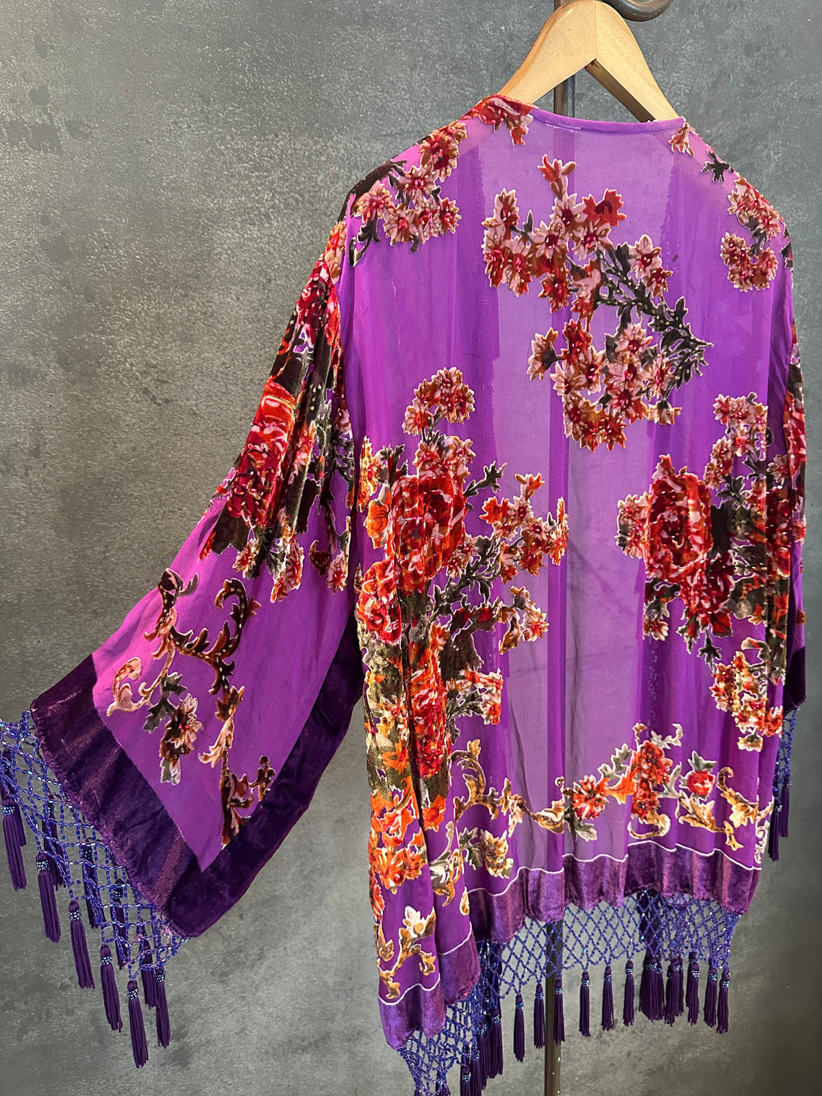 Vintage Short Jacket "Purple Flower"