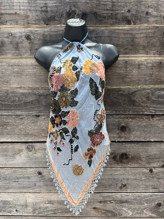 Floral Beaded Halter top