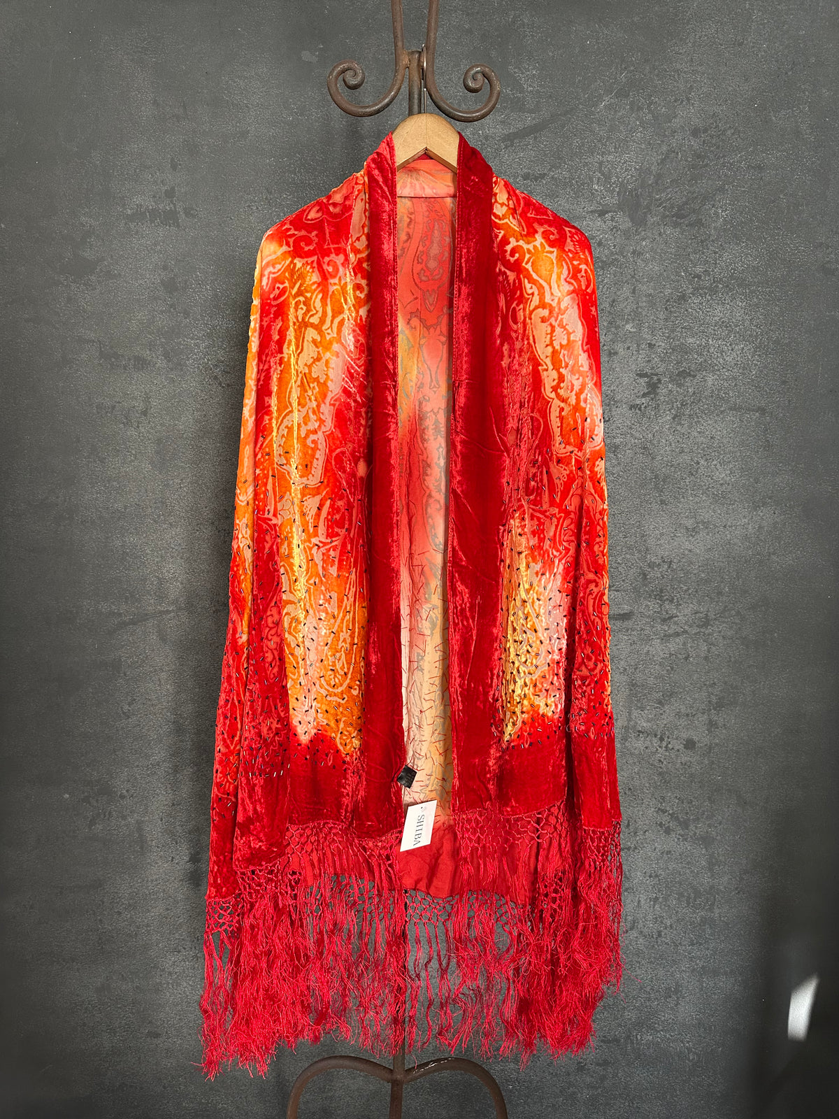 Vintage Sunset Half Moon Shawl