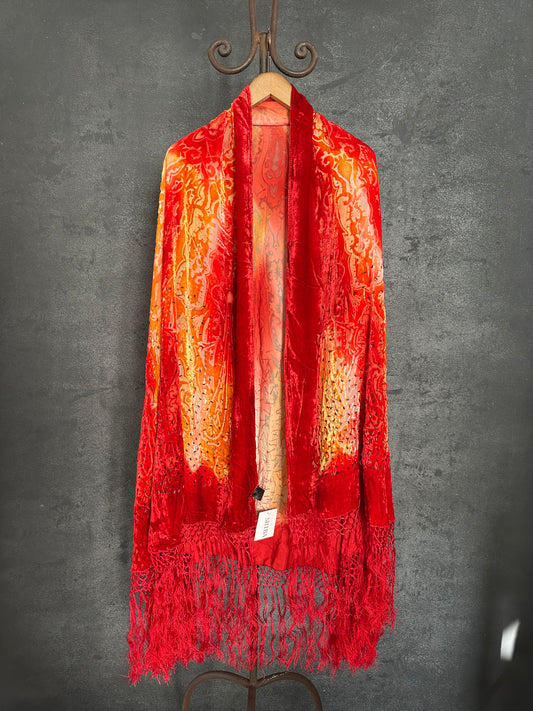 Vintage Sunset Half Moon Shawl