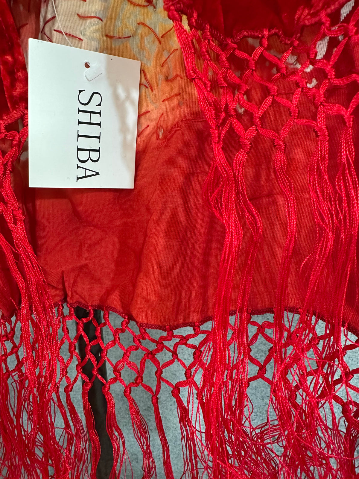 Vintage Sunset Half Moon Shawl