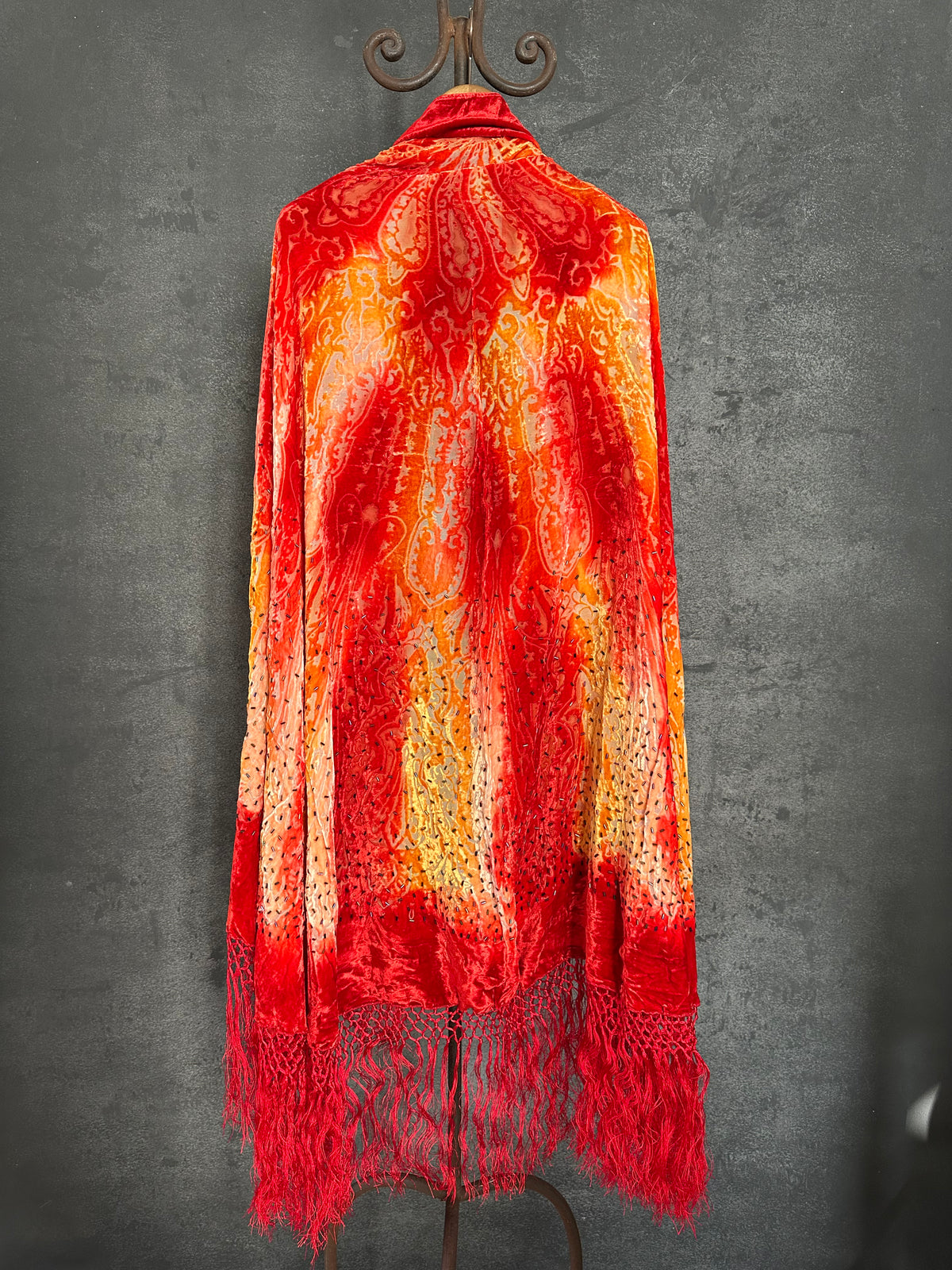 Vintage Sunset Half Moon Shawl