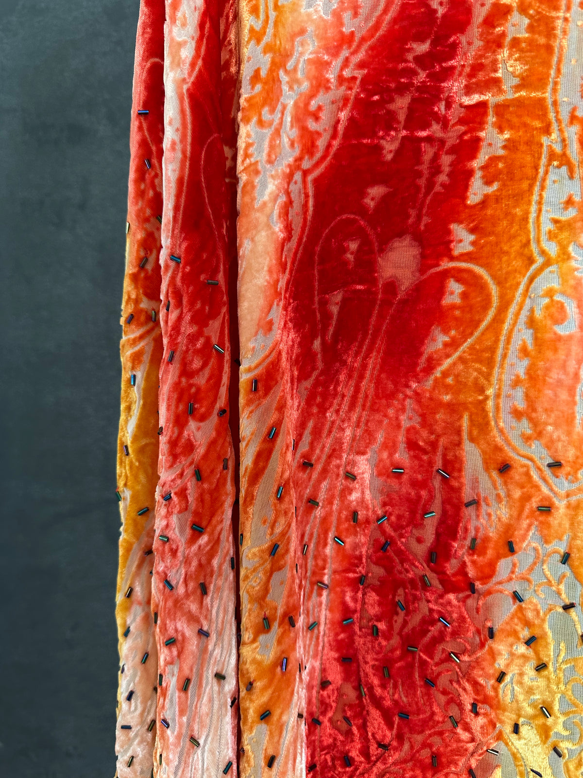 Vintage Sunset Half Moon Shawl