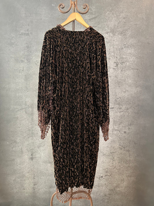 Vintage Fully Beaded Leopard Jacket