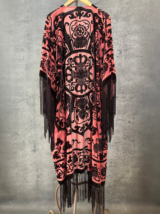 Red Medallion Long Jacket
