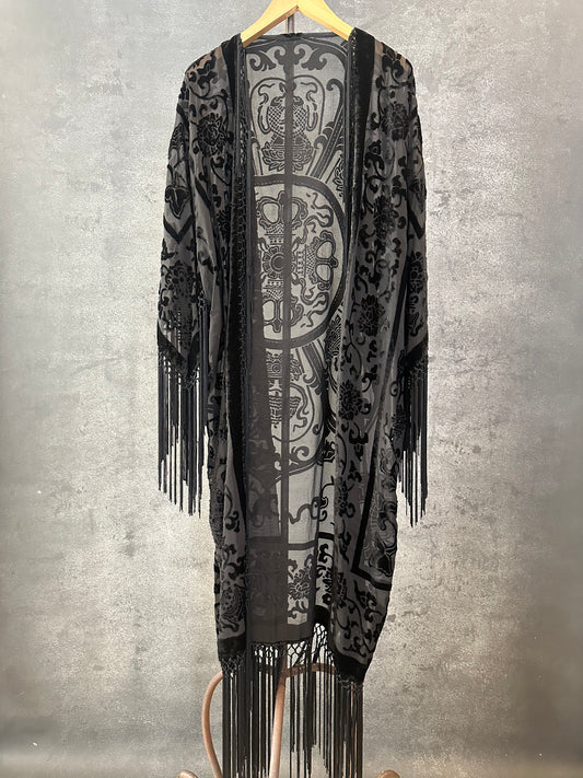 Black Medallion Long Jacket
