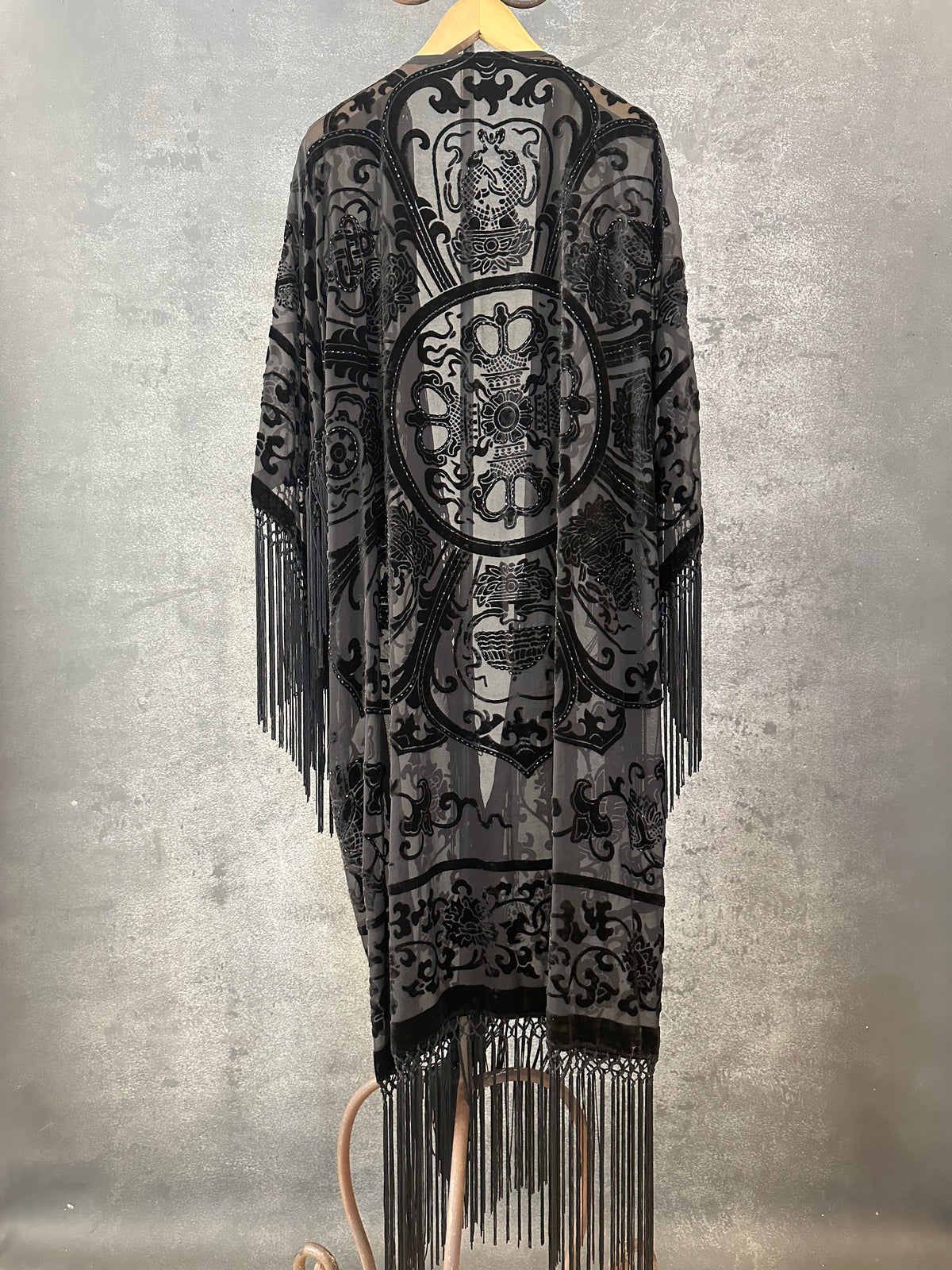 Black Medallion Long Jacket