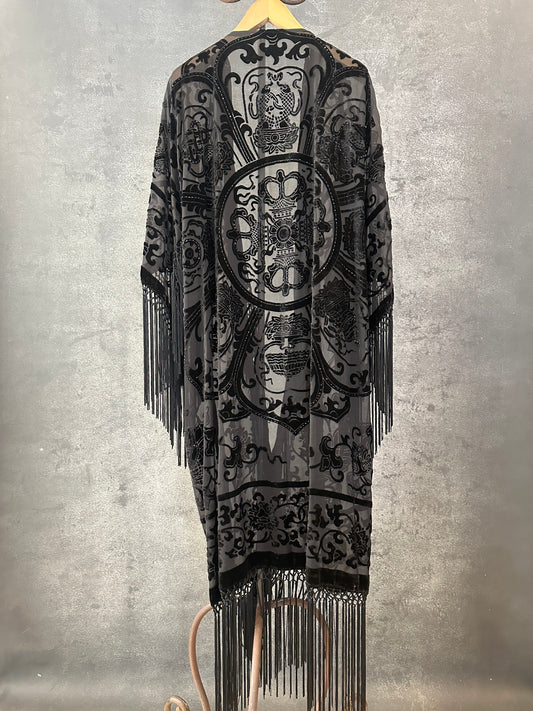 Black Medallion Long Jacket