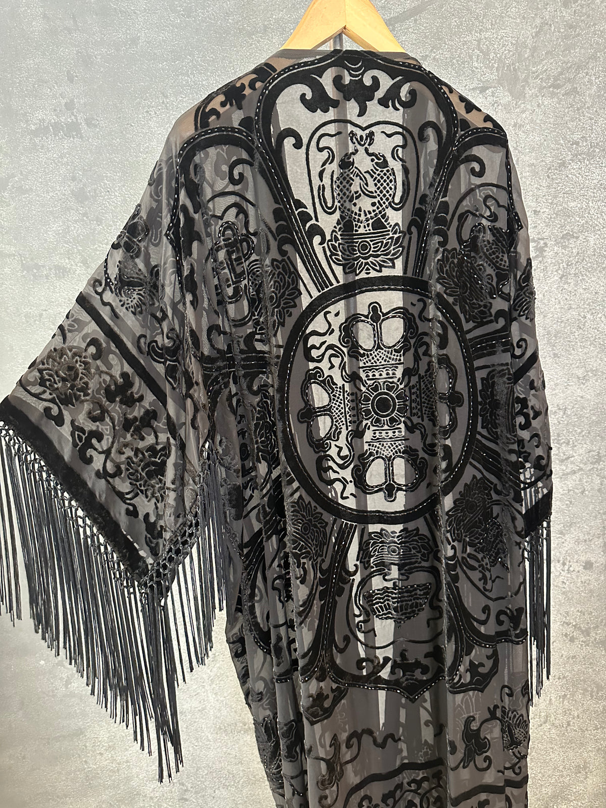 Black Medallion Long Jacket
